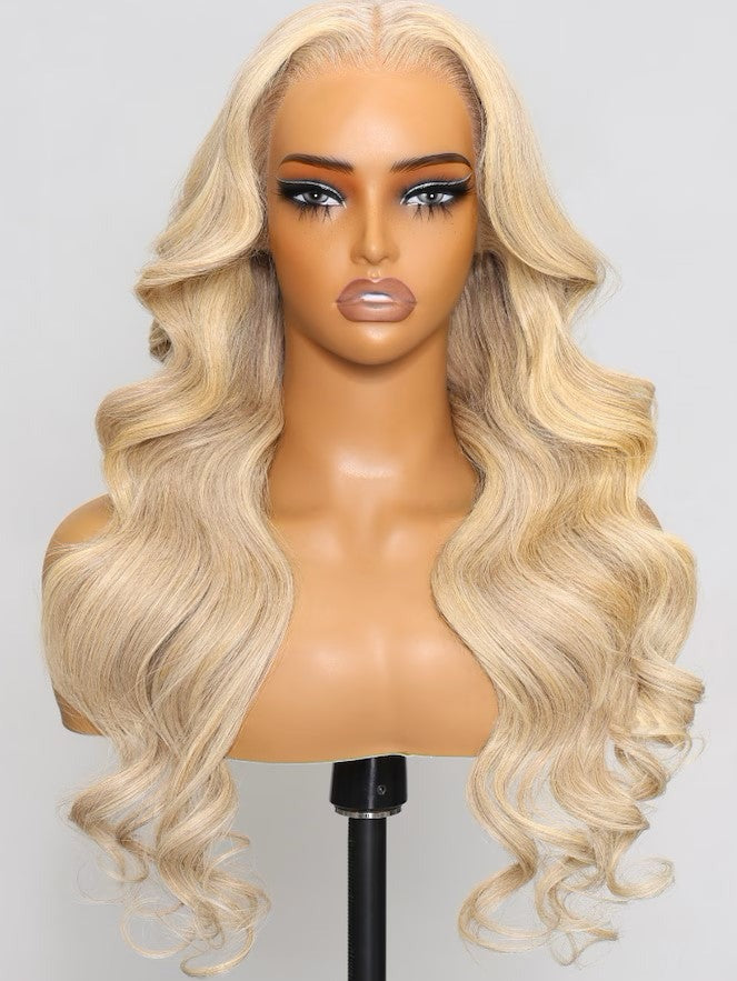 613 Blonde Transparent Lace Straight Hair 13X4 Lace Frontal Wig 150% Density