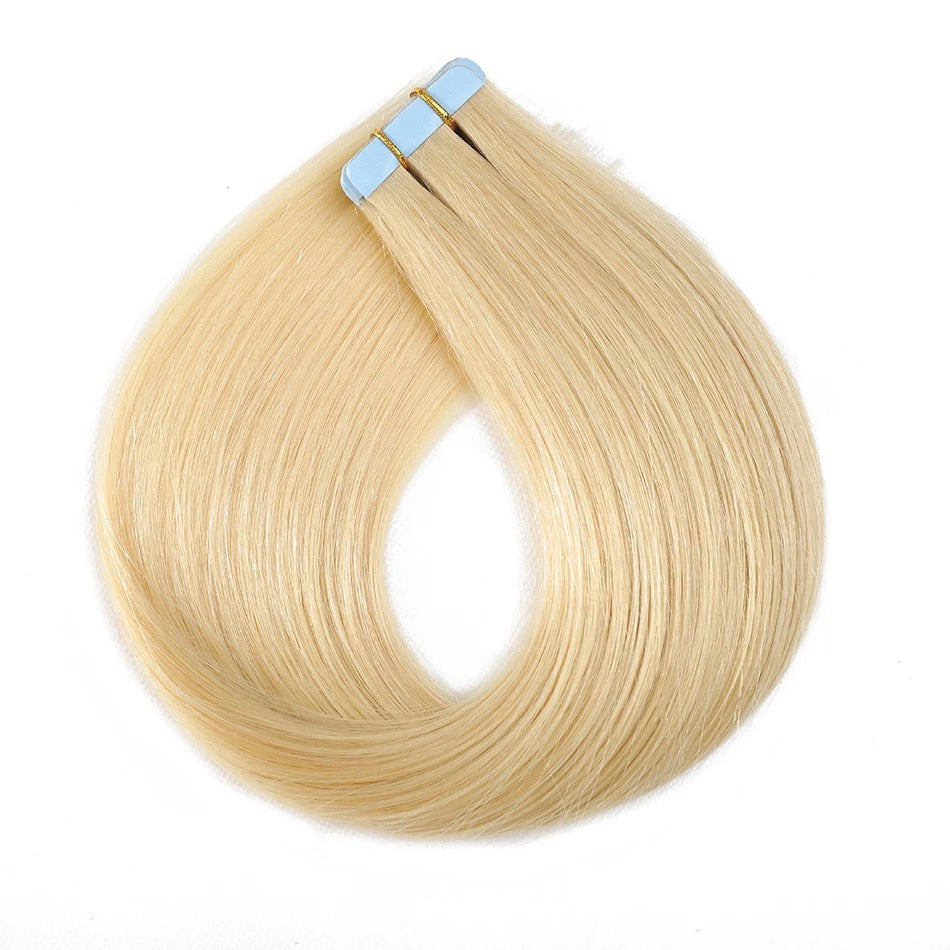 Silky Straight Blonde Tape-Ins